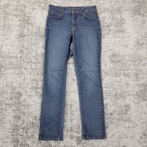 NYDJ Jeans Women 6 Blue Straight Mid Rise Stretch Dark Wash Denim 28x27